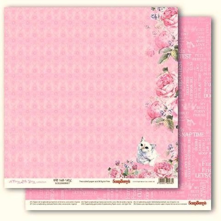 Papier do scrapbookingu dwustronny 30,5 x 30,5 cm A FURRY LITTLE STORY 6 szt. ScrapBerry`s